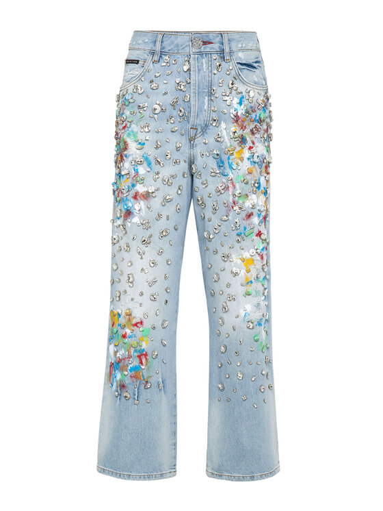 PHILIPP PLEIN PHILIPP PLEIN Jeansy 3769 Niebieski jasny Wide Leg