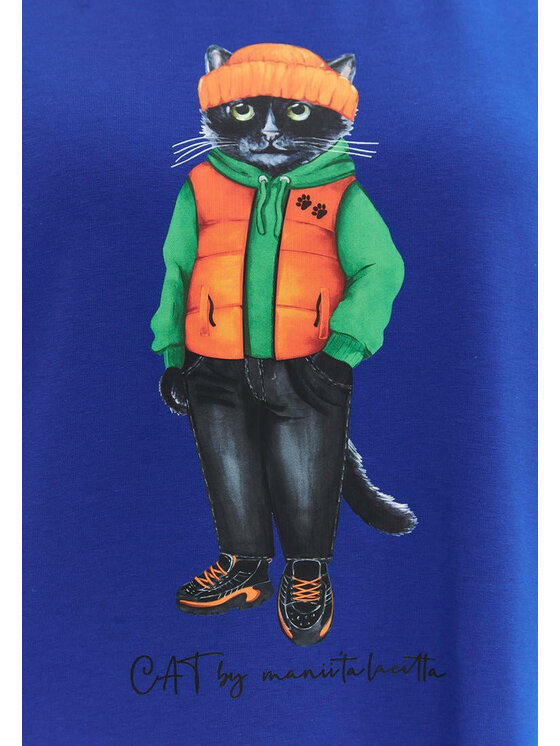 CAT by maniita lacitta CAT by maniita lacitta T-Shirt Printed T-shirt Niebieski Regular Fit