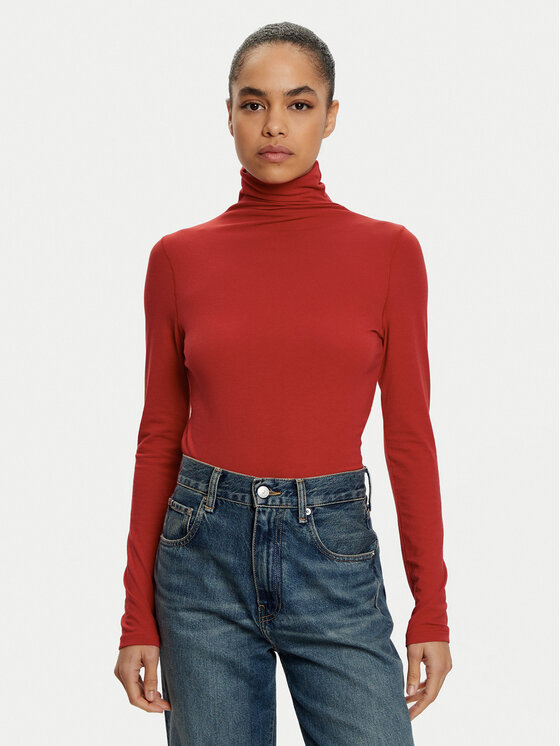 Gap Gap Bluză cu gât 625610-00 Roșu Slim Fit