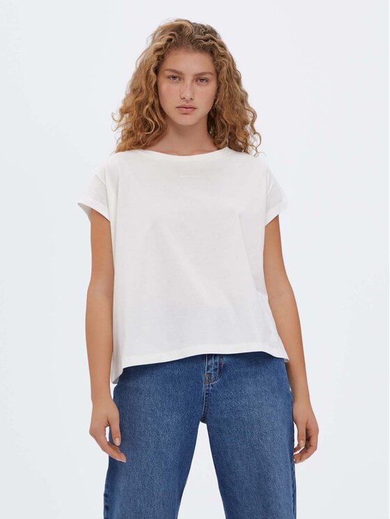 Americanos Tricou Houston Alb Relaxed Fit