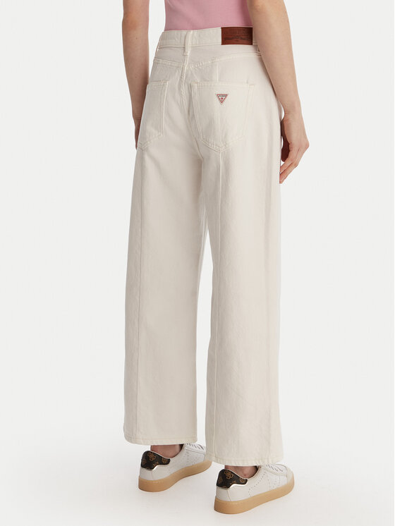 Guess Guess Jeans hlače W6RA1H D6521 Bela Wide Leg