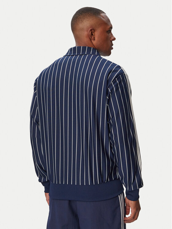 adidas adidas Džemperis ar kapuci Firebrid Pinstripes Track Top KR7228 Tumši zils Regular Fit