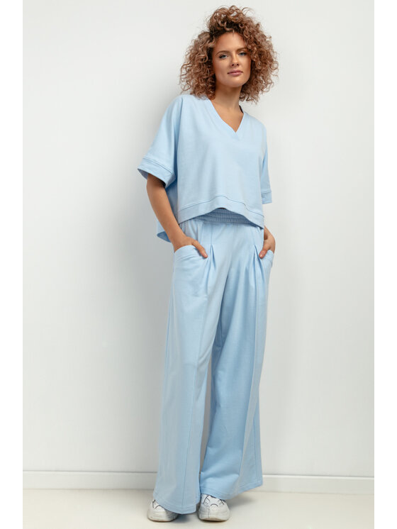 Tessita Tessita Bluza T416/5/XL-XXL Niebieski Loose Fit