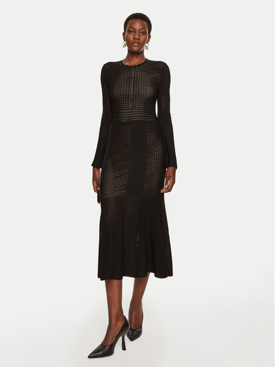 TWINSET Rochie tricotată 242TP3050 Negru Regular Fit