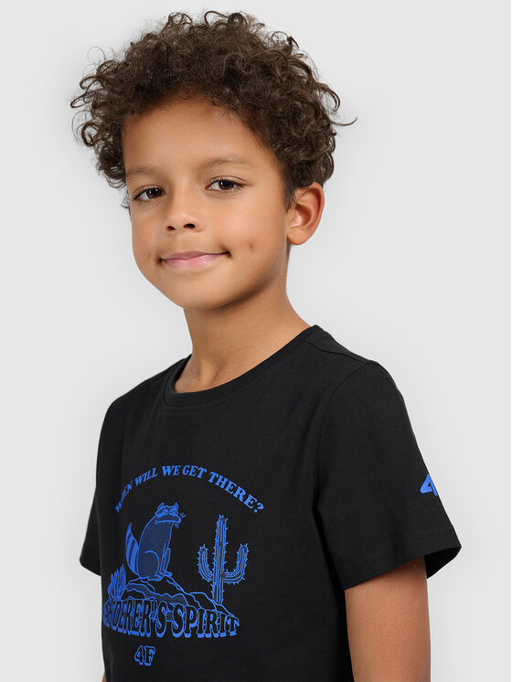4F 4F T-Shirt HIKING TRIP Czarny Regular Fit