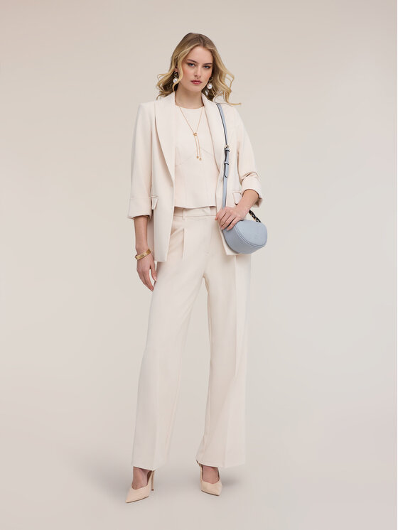 Motivi Motivi Pantaloni di tessuto P061Q004475N002 Crema Over Fit