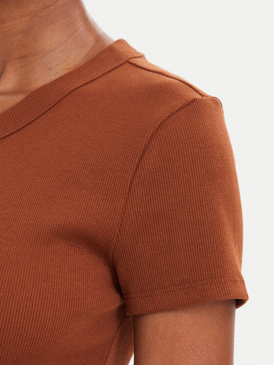 HUGO HUGO Тишърт Easy 50523924 Тъмнокафяв Slim Fit