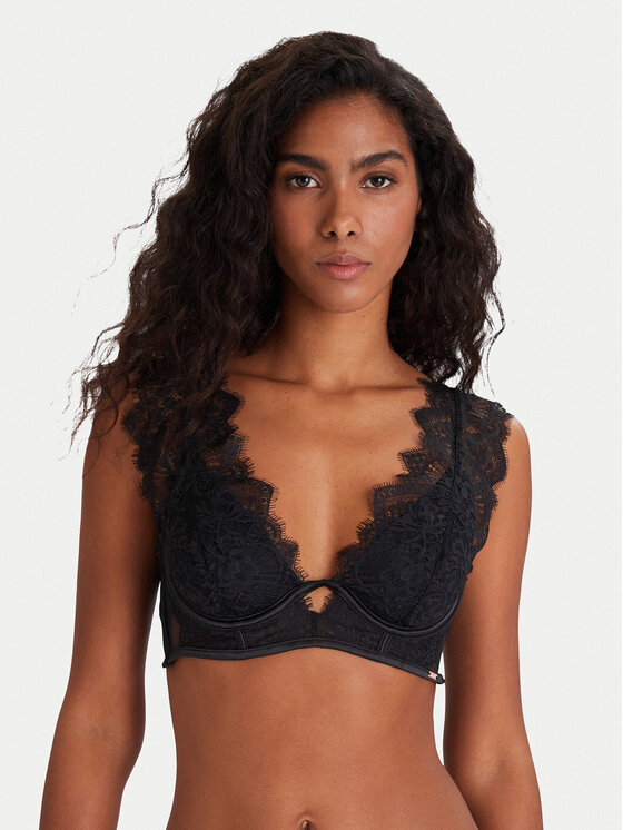 Hunkemöller Biustonosz z fiszbiną Zoe Up 303110 Czarny