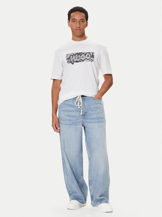 HUGO HUGO Marškinėliai Nedirix 50549162 Balta Regular Fit