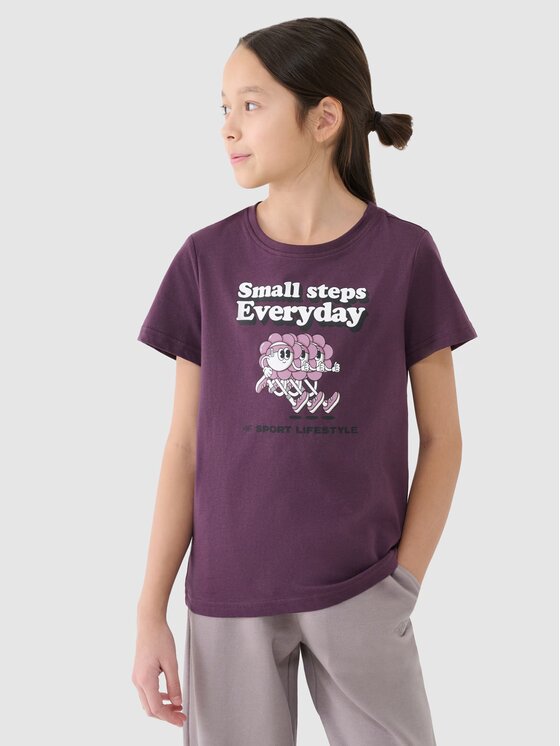 4F 4F T-Shirt 4FJRSS25TTSHF2585-50S Fialová Regular Fit
