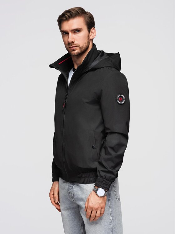 Ombre Ombre Kurtka przejściowa OM-JANP-0222 Czarny Regular Fit