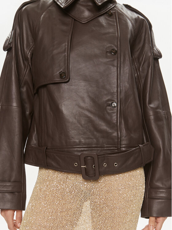 Herskind Herskind Kožená bunda Luelle 5154131 Hnědá Regular Fit