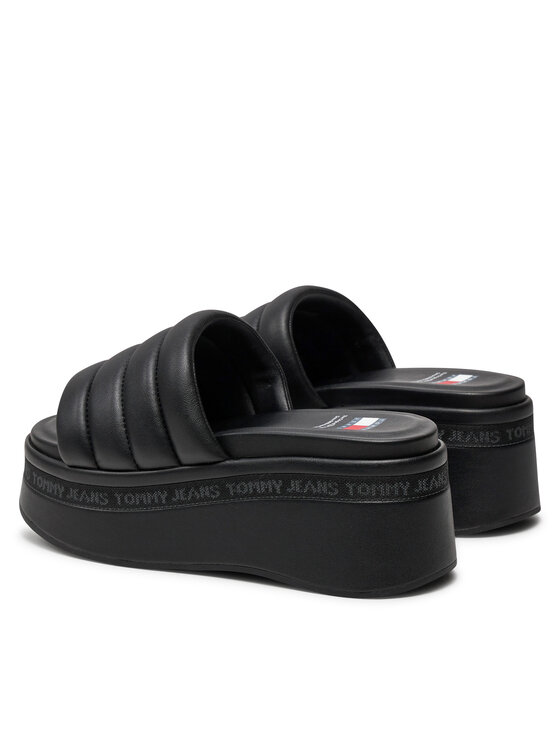 Tommy Jeans Tommy Jeans Şlapi Tjw Wedge Sandal EN0EN02455 Negru