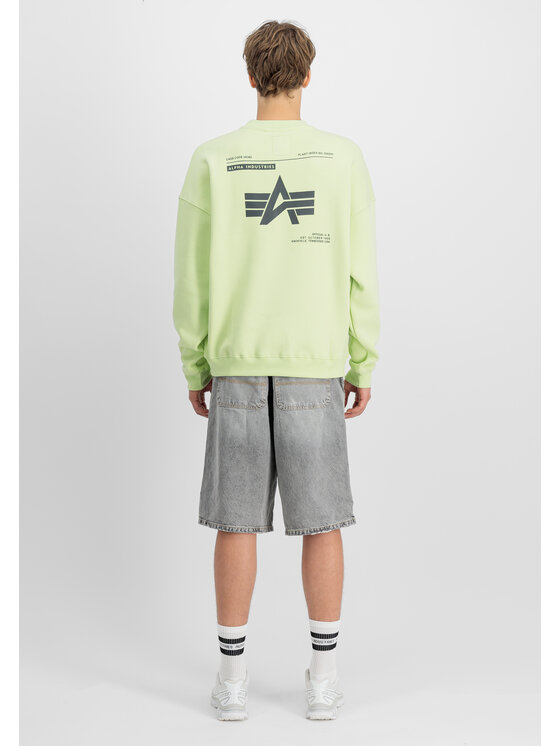 Alpha Industries Alpha Industries Bluza Logo Back Print Sweatshirt Żółty Relaxed Fit