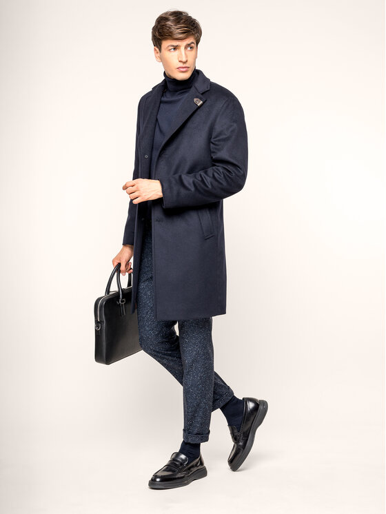 Pierre Cardin Pierre Cardin Bluză cu gât 55603/000/92535 Bleumarin Regular Fit