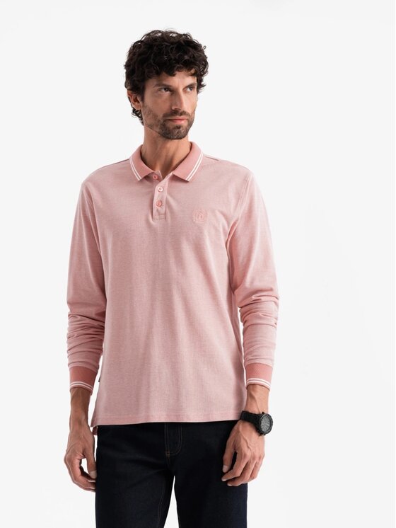 Ombre Ombre S dlouhým rukávem OM-POLS-0129 Růžová Regular Fit