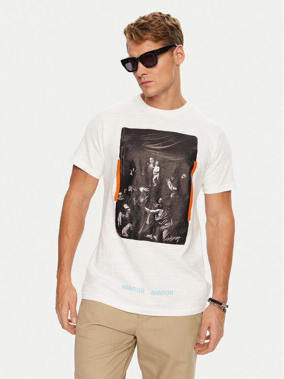 Off-White Tričko OMAA002G190010160188 Biela Regular Fit