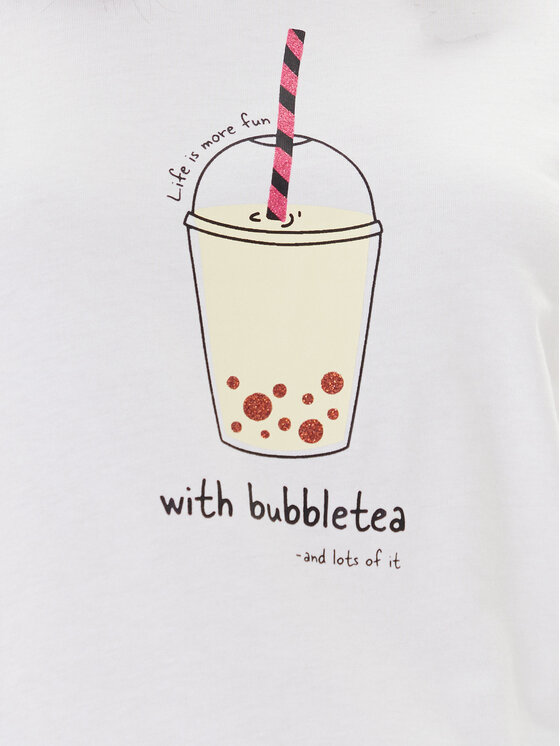 ONLY ONLY T-Shirt Fun Life 15349901 Biały Regular Fit