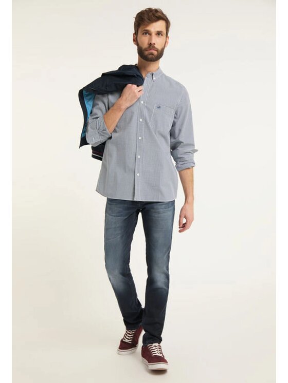 Mustang Mustang Camicia CLEMENS GINGHAM CHK Bianco Regular Fit