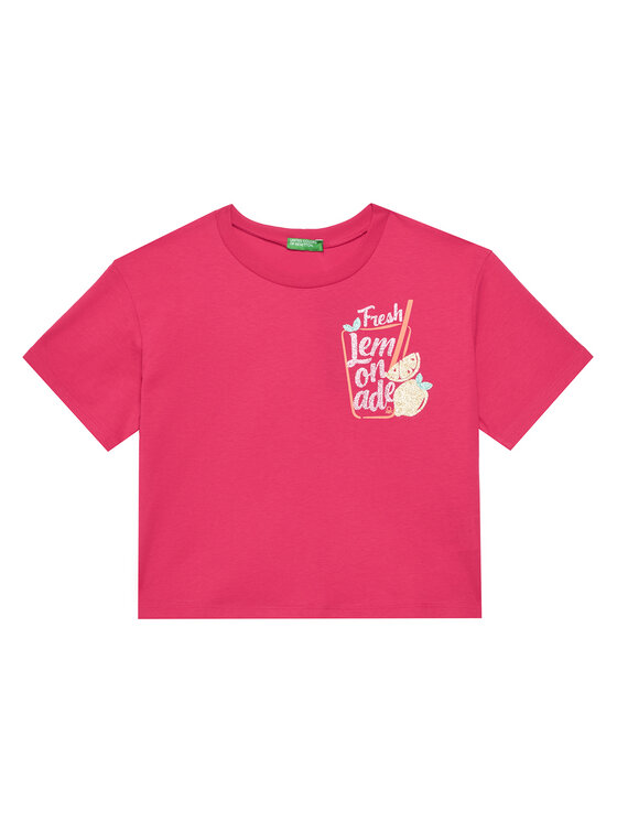 United Colors Of Benetton United Colors Of Benetton T-Shirt 35RYC10OZ Růžová Regular Fit