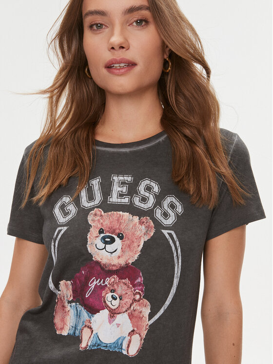 Guess Guess Tričko W4RI86 K9SN1 Čierna Regular Fit