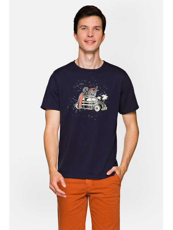 Lancerto Lancerto T-Shirt Arlo TS073221000021 Granatowy Regular Fit