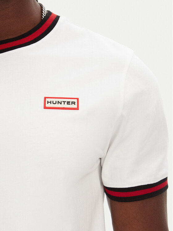 Hunter Hunter T-Shirt Eigg Ringer HARM0032251 Weiß Regular Fit