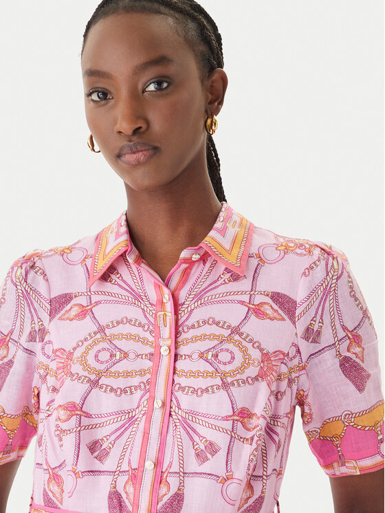 Hale Bob Hale Bob Лятна рокля with linen Aula 61SG670A Розов Regular Fit