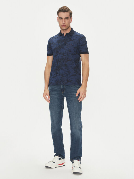Tommy Hilfiger Tommy Hilfiger Polo MW0MW38475 Granatowy Regular Fit