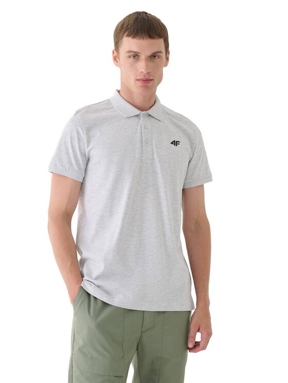 4F 4F Polokošeľa 4FWMM00TPTSM367-27M Sivá Regular Fit