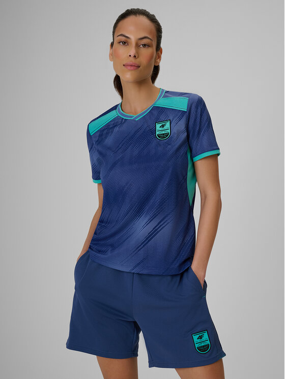 4F 4F Koszulka techniczna FOOTBALL Granatowy Regular Fit