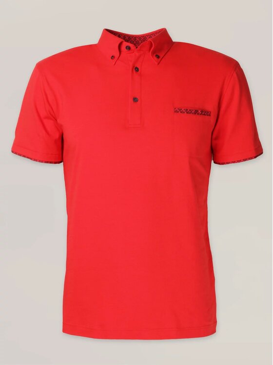 Willsoor Willsoor Polo 70957 Czerwony Regular Fit