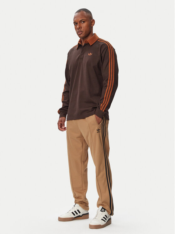 adidas adidas Sweatshirt 3-Stripes Rugby Longsleeve Polo KE4112 Braun Regular Fit
