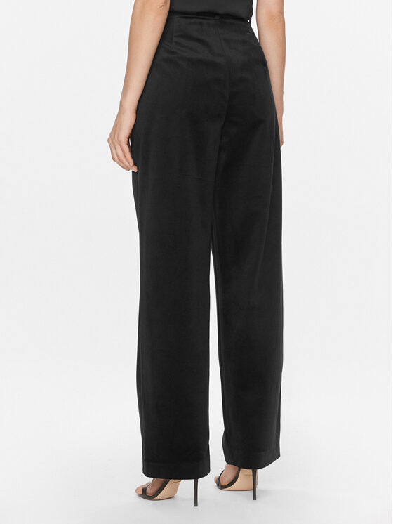 Kontatto Kontatto Pantaloni din material MN2012 Negru Relaxed Fit