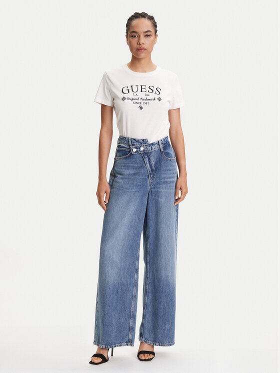 Guess Guess Marškinėliai V5YI03 I3Z14 Balta Regular Fit