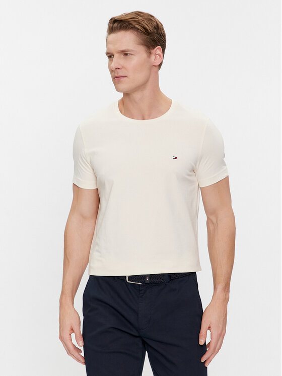 Tommy Hilfiger T-krekls Stretch Slim Fit Tee MW0MW10800 Bēšs Slim Fit