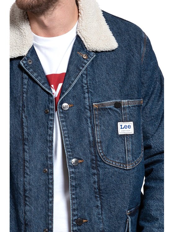 Lee Lee Giubbotto invernale LONG LOCO SHERPA Blu Regular Fit