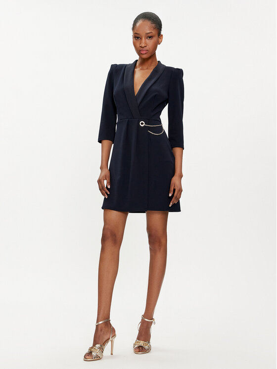Rinascimento Rinascimento Koktejlové šaty CFC0019381002 Tmavomodrá Regular Fit