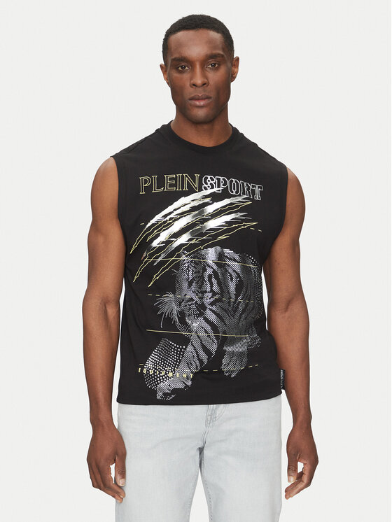 Plein Sport Męski Tank top, rozmiar XXL, Czarny, SAEC MTK8007 STE001N