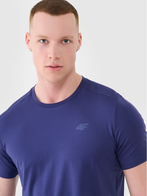 4F 4F Tričko 4FWSS25TFTSM1343-30S Modrá Regular Fit