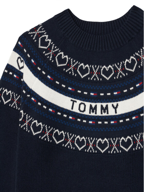 Tommy Hilfiger Tommy Hilfiger Pulover Intarsia KG0KG09712 Mornarsko modra Regular Fit
