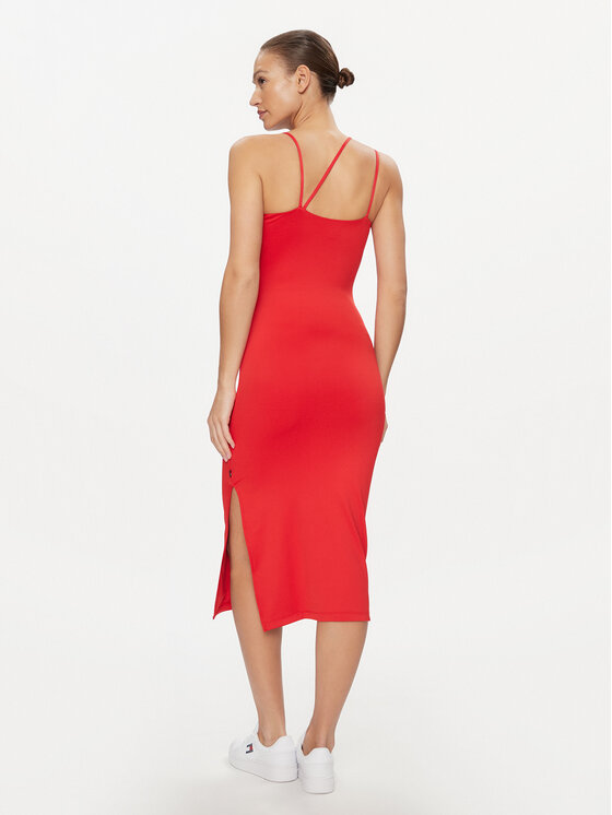 Tommy Jeans Tommy Jeans Vasaras kleita Bodycon DW0DW17425 Sarkans Slim Fit