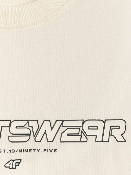 4F 4F T-Shirt BRAND CODE Kremowy Regular Fit