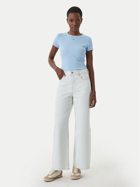 Tommy Jeans Tommy Jeans T-shirt Essential DW0DW17383 Celeste Slim Fit