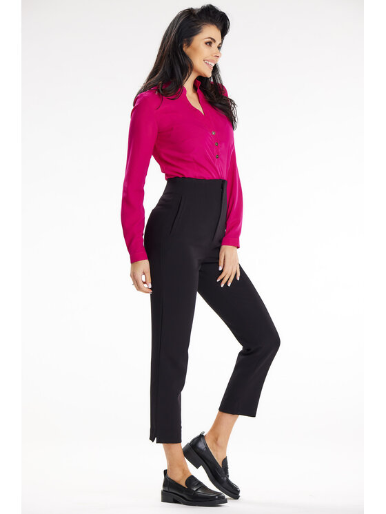 Awama Awama Koszula A649 Fioletowy Basic Fit