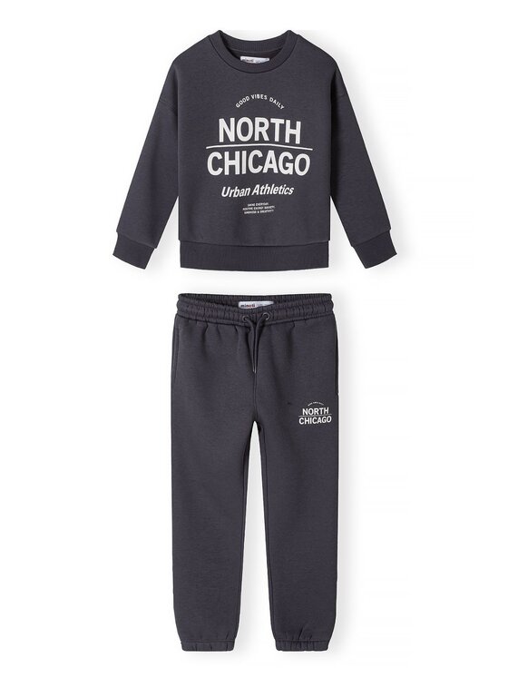 minoti minoti Komplet dresowy 32FLEECE162 Szary ciemny Baggy Fit