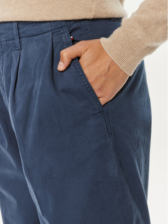 Tommy Hilfiger Tommy Hilfiger Hlače iz tkanine WW0WW42233 Modra Relaxed Fit