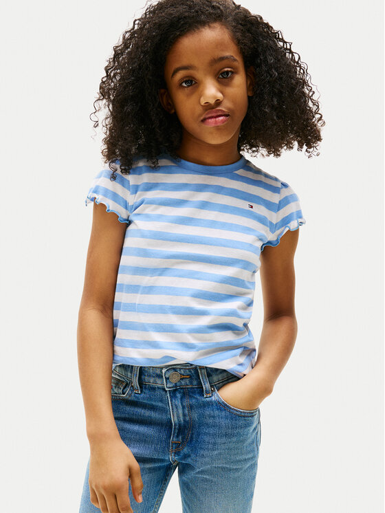 Tommy Hilfiger Tommy Hilfiger T-Shirt Essential KG0KG08744 Błękitny Regular Fit