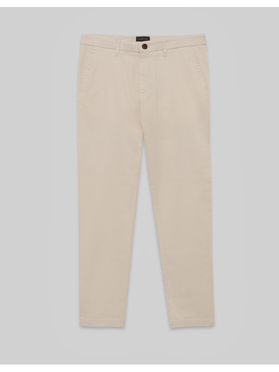 Borgio Borgio Spodnie materiałowe TAVOLETO_BZ Beżowy Slim Fit