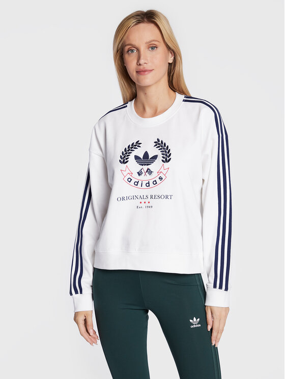 adidas adidas Pulóver Graphic HL6558 Fehér Loose Fit